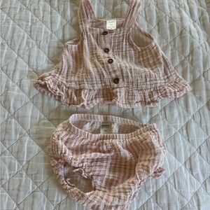 Carter's Pink and White Striped Diaper Cover Set
